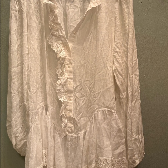 Free People White Ruffled Tunic - Picture 1 of 6